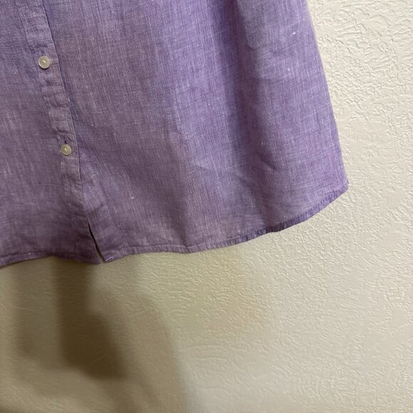 Talbots Lilac, 100% Linen, Button Down Shirt, Size M - Picture 16 of 16